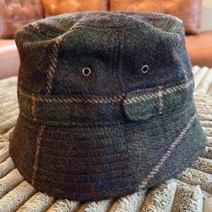 Vintage J. Crew brown plaid bucket hat